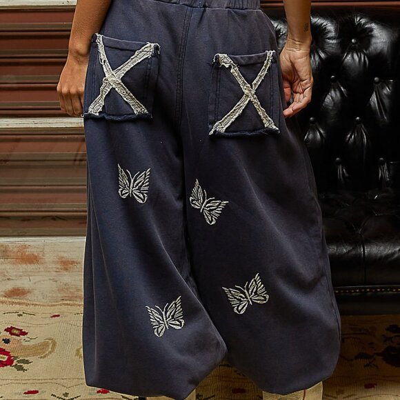 PBS1 POL jogger pants in French terry with butterfly embroidery - Picture 5 of 6
